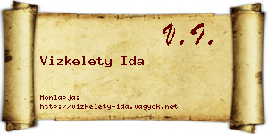 Vizkelety Ida névjegykártya